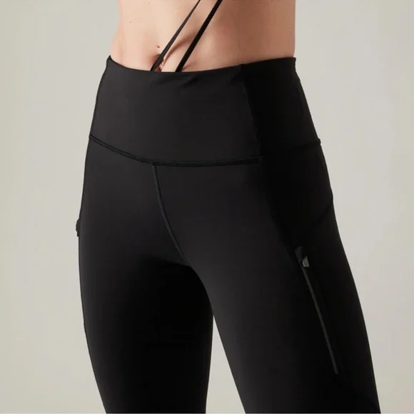 NWOT Athleta Rainier Tights Fleece Lined Black (Large) - Picture 6 of 12